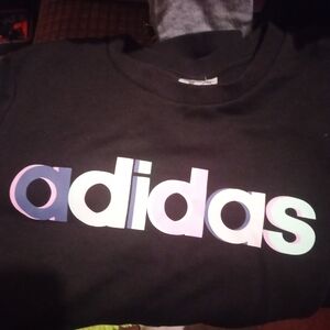 Adidas Black Sweatshirt with Multicolor Logo
